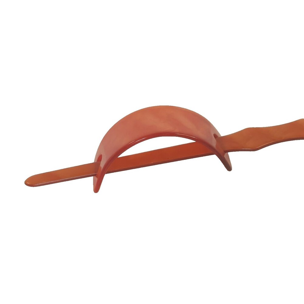 Parcelona French Plain Half Moon Celluloid Hair Barrette Clips Women Vintage